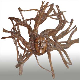 Abstract root wood carving