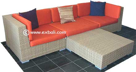 Modular synthetic rattan setting