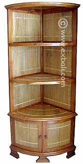 Teak Bamboo Corner Shelf unit