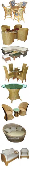 Bali Rattan Furniture, including Rattan Decor, Bali Furniture accessories, Banana Leaf Furniture, Water Hyacinth, Seagrass and woven products.