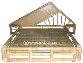 Bamboo bed with built in side tables