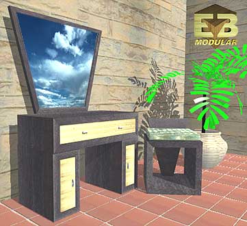 Vanity with stool