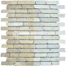 Interlocking mesh stone tiles