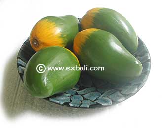 carved wooden fruit