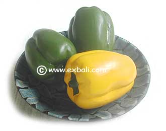 Capisum 9 wooden carved friuts from Bali