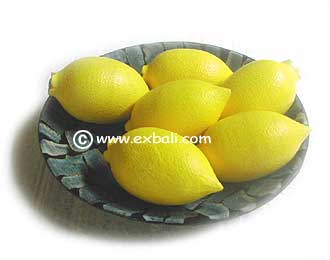 decorative painted wooden lemon fruit