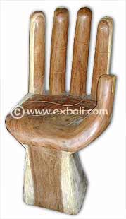 High Back wooden "hand" Chair