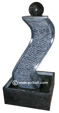 Black "twisted " water feature