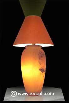 Onyx vase lamp with shade 
