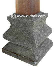 Lava stone post support for Balinese Gazebo