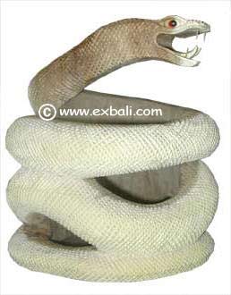 Coiled snake carving