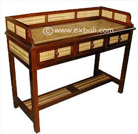 Teak Bamboo Console Writing Desk 