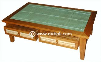 Teak Bamboo Coffee table with drawers