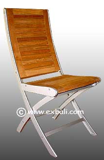 Teak Alloy Folding Chair View 1