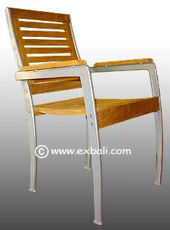 Teak Alloy stacking Chair View 1