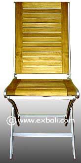 Teak Alloy Folding Chair View 2
