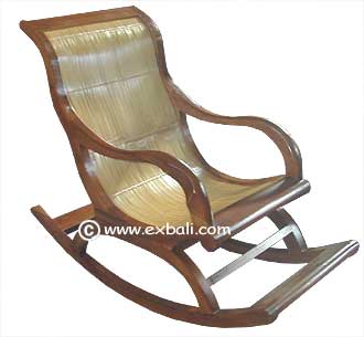 Teak Bamboo Rocking Chair