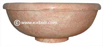 Pink marble Dish style washbasin