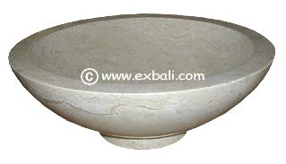 White dish style marble washbasin