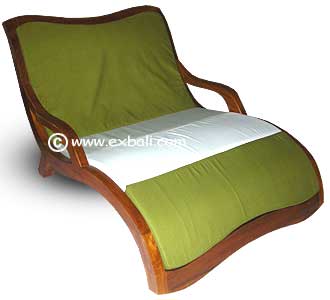 Teak lounger w/upholstery