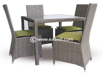 Synthetic rattan dining set