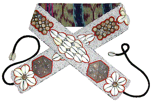 Shell Belt with Beads and Coconut Flowers