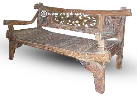 Recycled teak bench