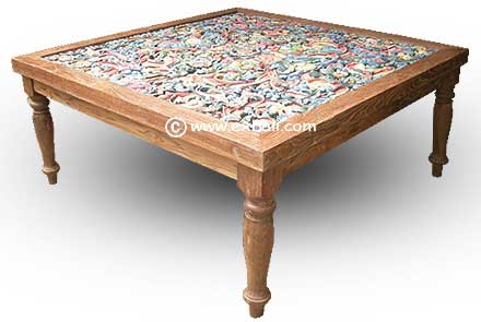 Dining Table w/ carved panel top