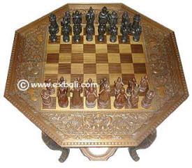 Kiva Store  Hand Carved Natural Wood Folding Chess Set from Bali - Play to  Win