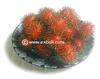 Decorative wooden rambutan fruit