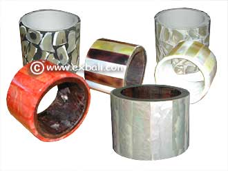 Mosaic shell napkin rings