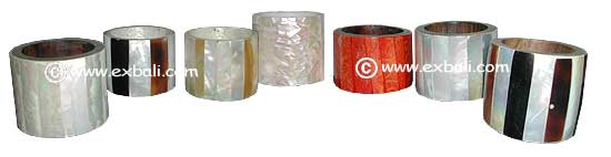 Napkin Rings made from shell mosaic