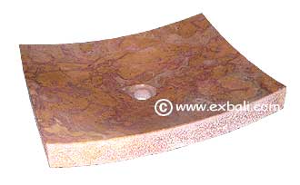 Pink marble zen style wash basin