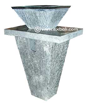 Textured marble pedistal basin