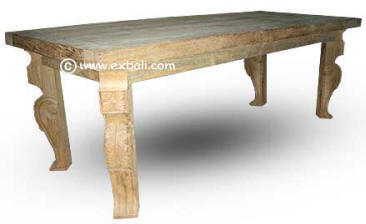 Long dining table w/ carved legs