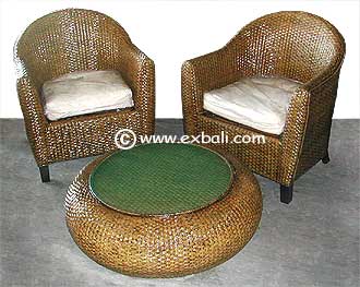 Rattan chairs and table