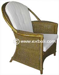 High back armchair
