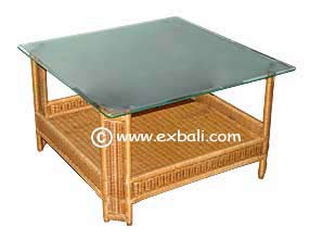 Woven metal frame coffee table