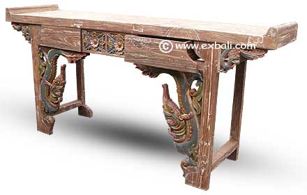 Recycled teak console table