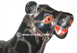 Stately wooden rocking horses from Bali