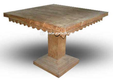 recycled teak cafe table w/ skirt