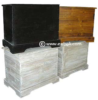 wooden trunks made from recycled teak 