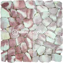 Mosaic pebble mesh tiles and flooring