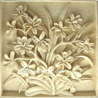 Stone relief with plants