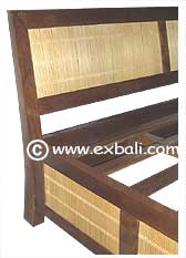 Close-up of Sloping Teak Bamboo headboard