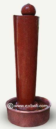 Red terrazzo water feature