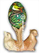 Painted Egg on Bird Stand From Bali