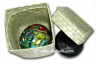 Ostrich Egg in pandan Box with Stand