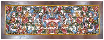 Painted teak panel