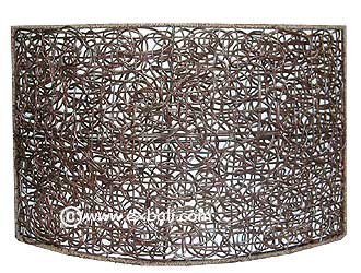 Rattan curved wall sconce